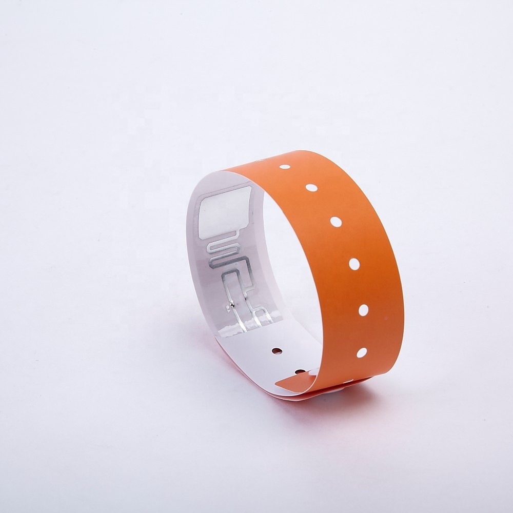 Pulsera RFID desechable UHF H3 NFC con impresión en tela de papel PP para identificación médica