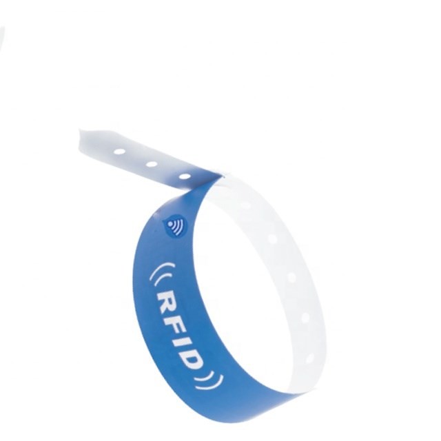Pulsera RFID desechable UHF H3 NFC con impresión en tela de papel PP para identificación médica