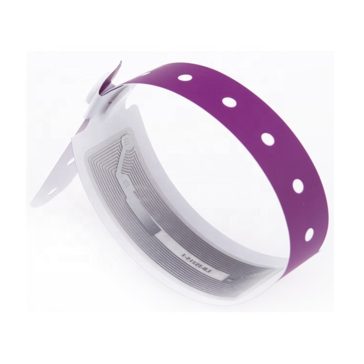 Pulsera RFID desechable UHF H3 NFC con impresión en tela de papel PP para identificación médica