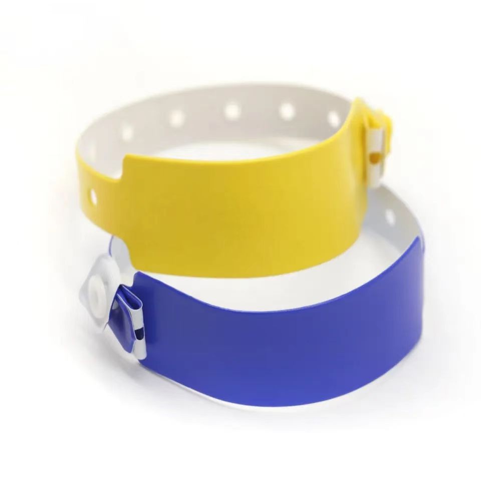 Pulsera de natación desechable de PVC, suave, impermeable y con cerradura, personalizada
