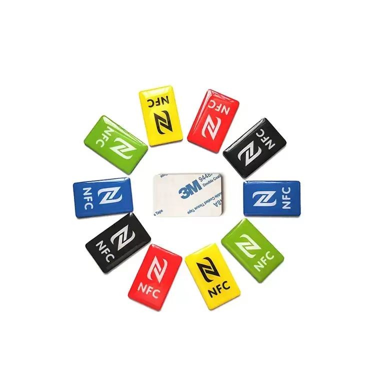 Etiquetas NFC de epoxi impermeables de 25/30 mm de diámetro para compartir en redes sociales, pegatinas para teléfonos móviles