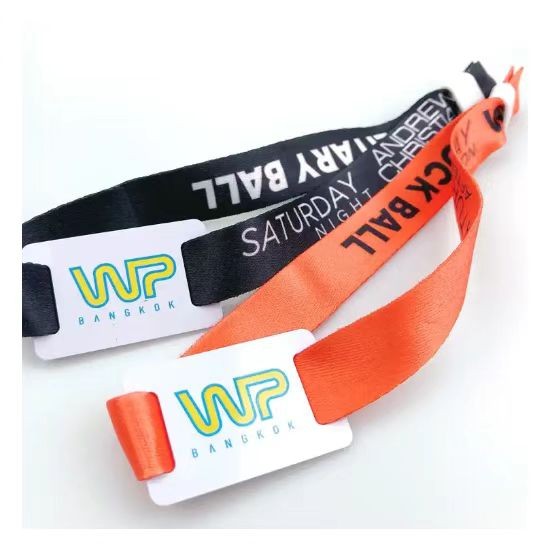 Pulsera inteligente de tela con NFC y RFID para festivales, ajustable y pasiva