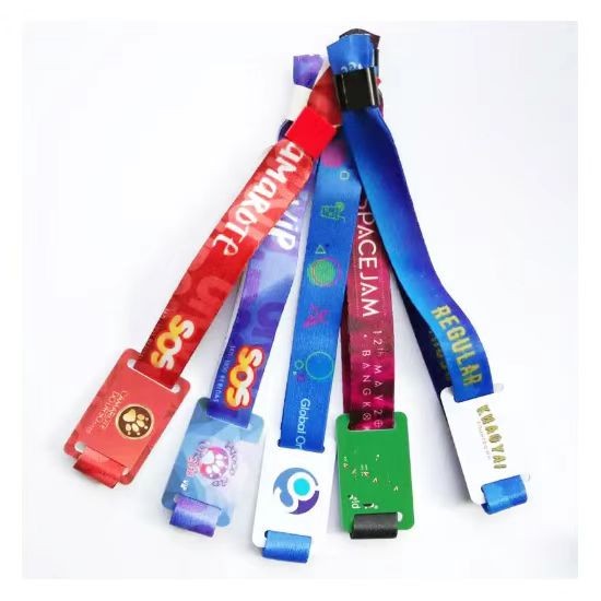 Pulsera inteligente de tela con NFC y RFID para festivales, ajustable y pasiva