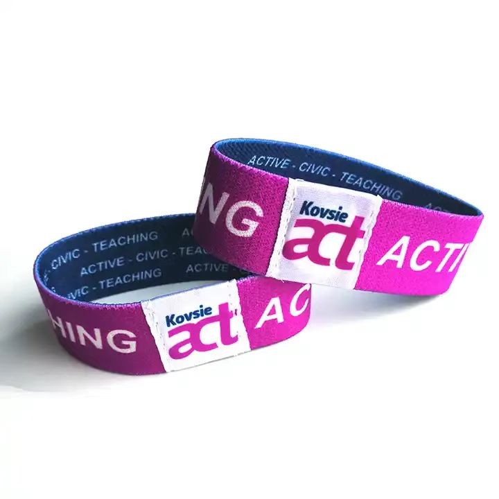 Pulsera de tela elástica con logotipo personalizado Pulsera RFID elástica de poliéster