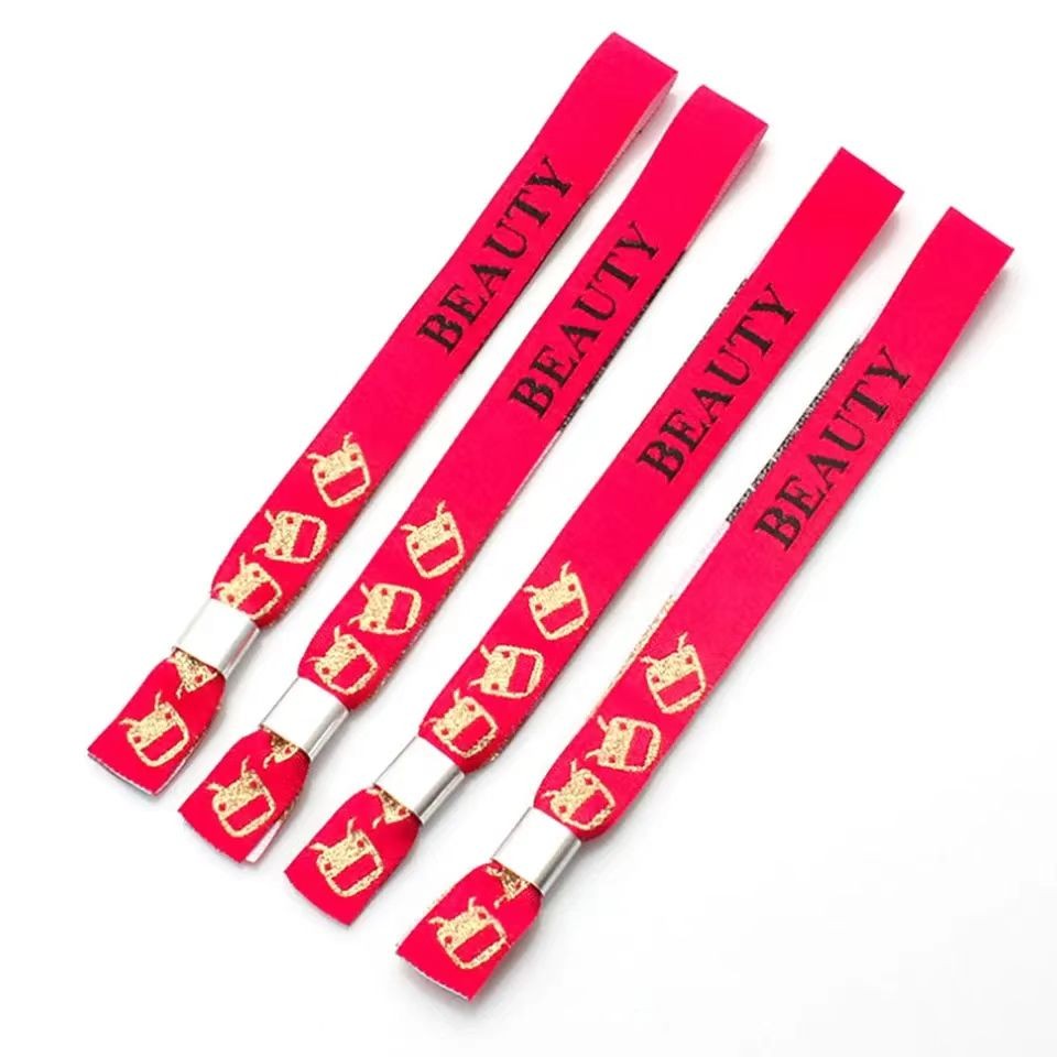 Pulsera de plástico ajustable y ecológica con clip para fiestas y fiestas. Pulseras tejidas personalizadas.
