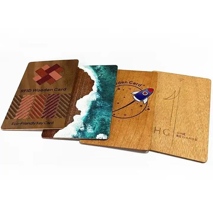 Tarjeta de madera con llave comercial RFID NFC con impresión de bambú de lujo personalizada