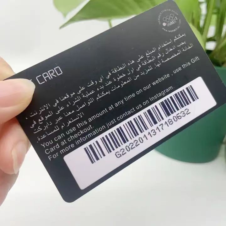 Tarjeta de fidelización de club con banda magnética de plástico, código de barras, brillante, mate, impresión de logotipo deportivo