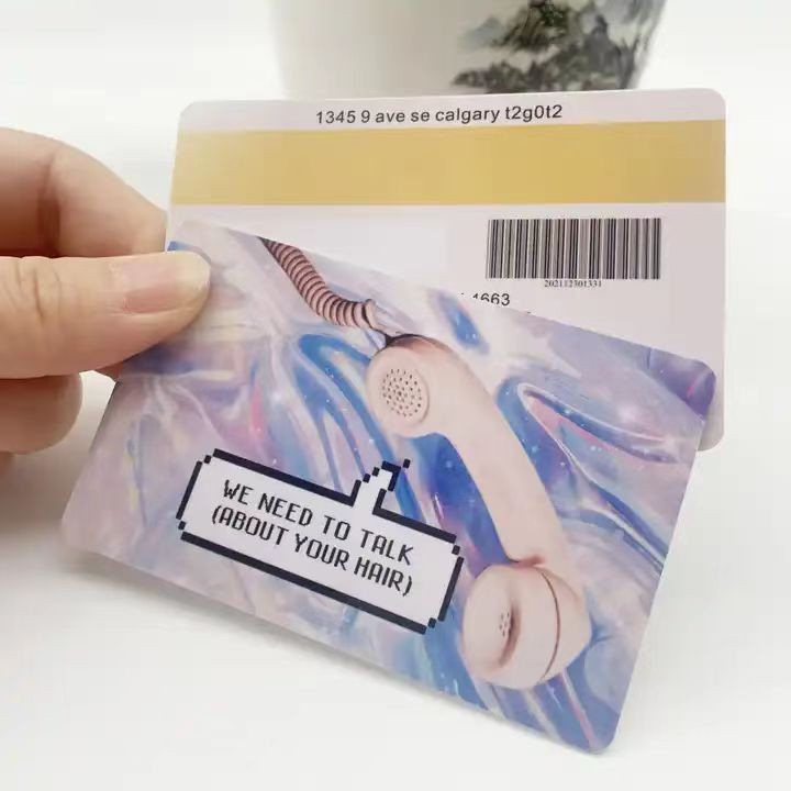 Tarjeta de fidelización de club con banda magnética de plástico, código de barras, brillante, mate, impresión de logotipo deportivo