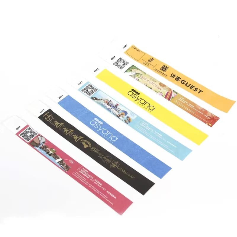 Pulsera tyvek lisa de 19x250 mm con números de serie