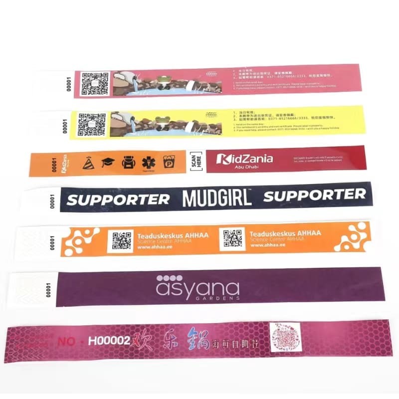 Pulsera tyvek lisa de 19x250 mm con números de serie