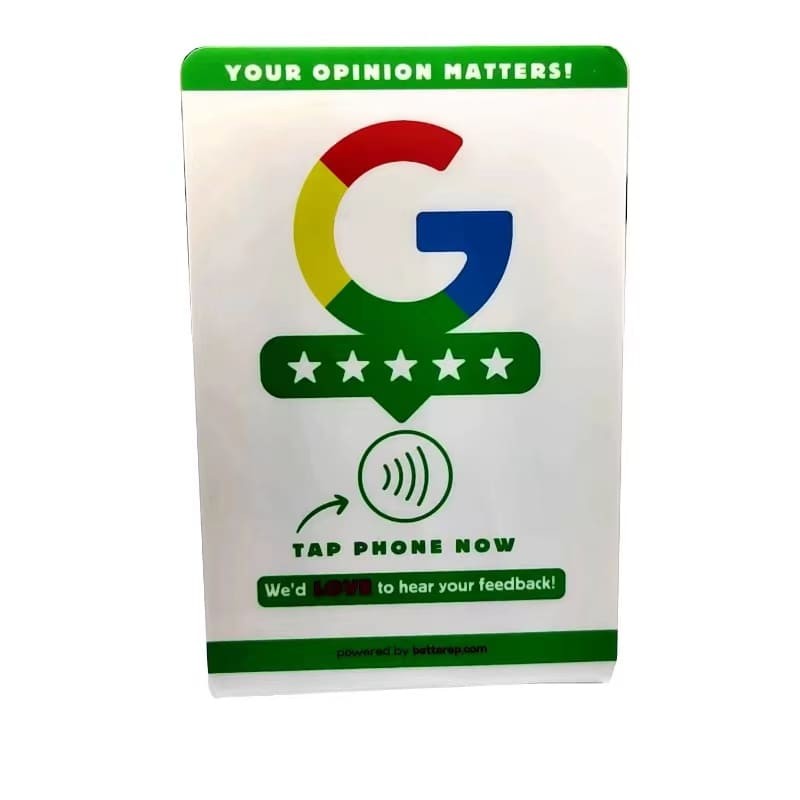 Tarjetas de revisión NFC de Google personalizadas e impresas, etiqueta de menú RFID epoxi para pedidos de menú de restaurante