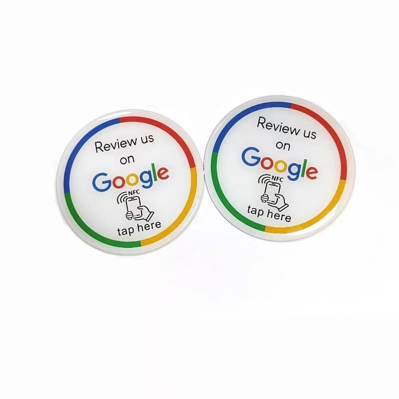 Tarjetas de revisión NFC de Google personalizadas e impresas, etiqueta de menú RFID epoxi para pedidos de menú de restaurante