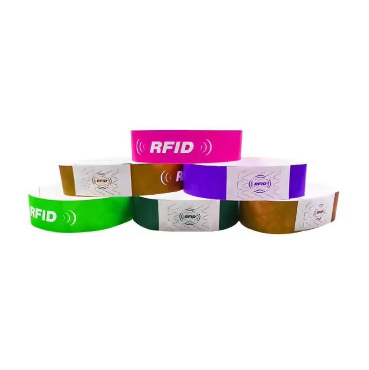 Pulsera de papel desechable NFC RFID con control de acceso de 13,56 MHz para festivales