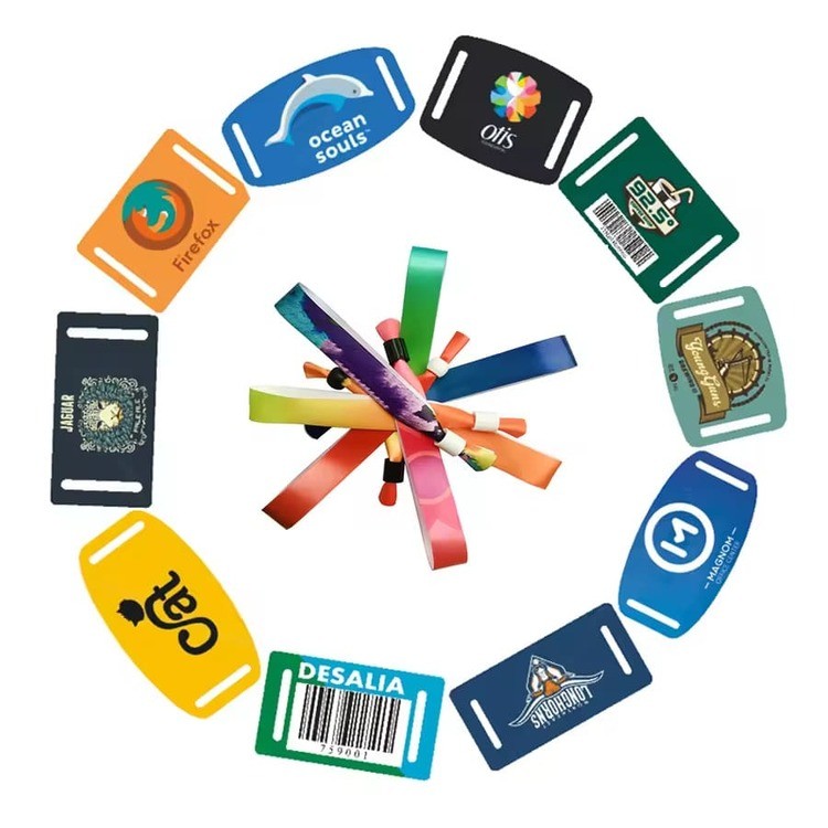 Pulseras tejidas desechables NTAG 213 RFID 13,56 Mhz NFC para eventos
