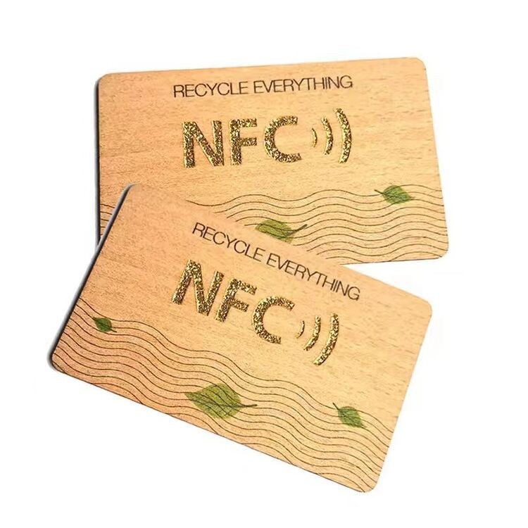 Tarjeta de visita de bambú NFC con llave de hotel de madera RFID ecológica