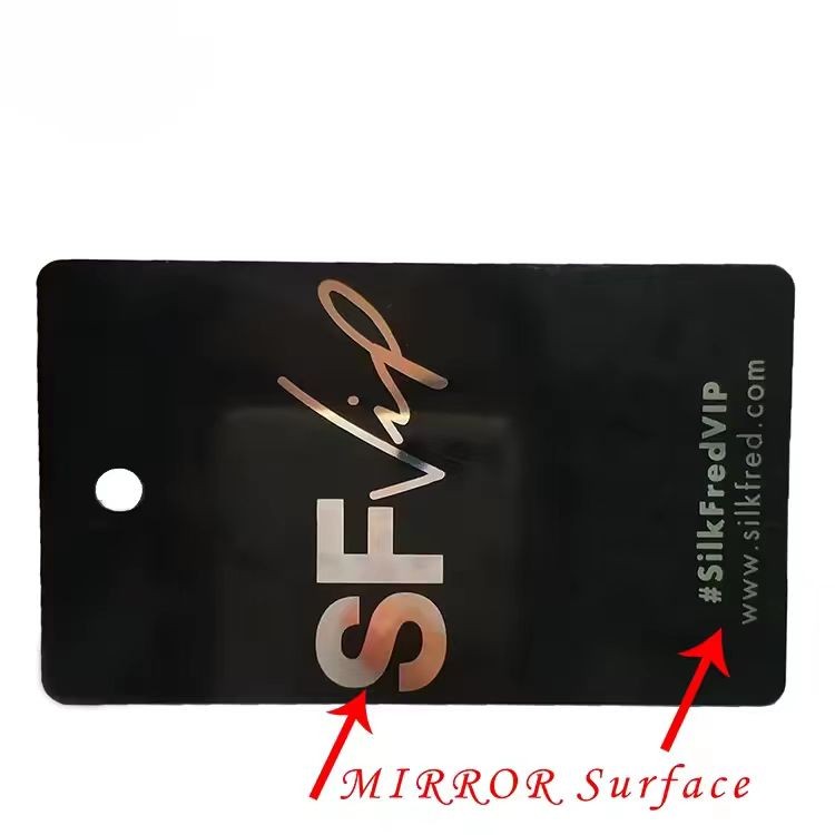 Tarjeta de visita de espejo de plástico PVC personalizada con impresión de logotipo