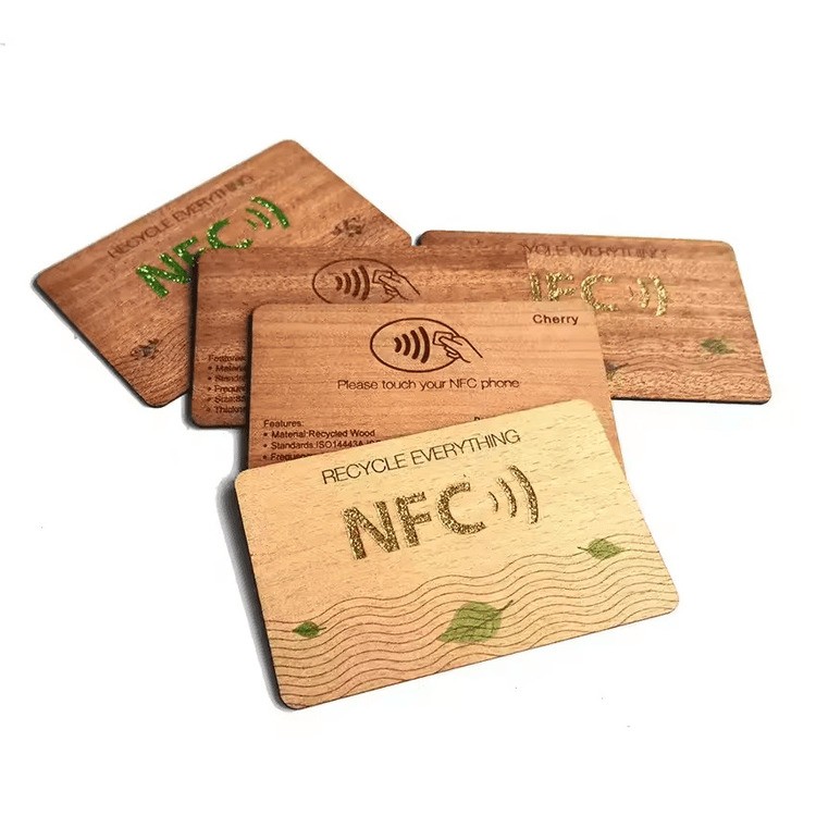 Tarjeta de llave RFID de madera ecológica de 13,56 MHz, MIFARE Classic 1K, para hotel