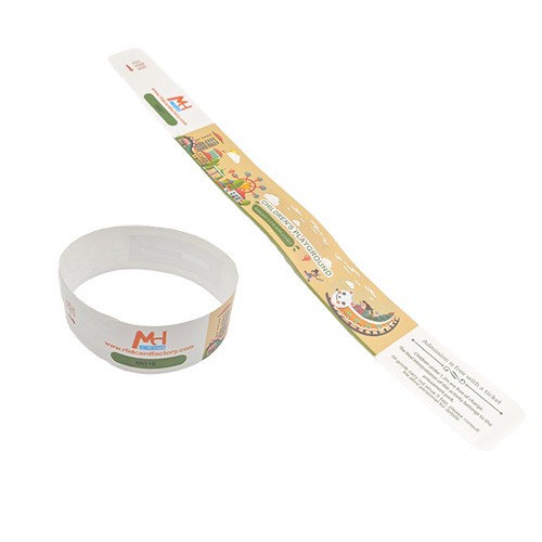 Pulseras de papel PP promocionales con logotipo personalizado, impermeables, para actividades al aire libre.