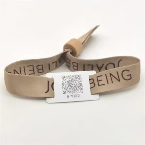 Pulseras de tela de bambú RFID ecológicas personalizadas con candado de bambú