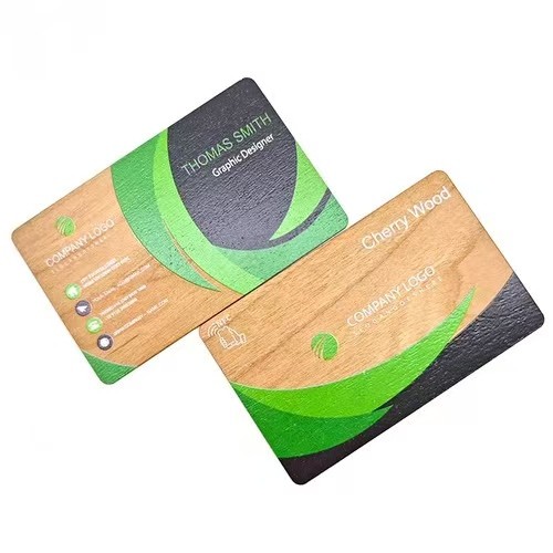 Tarjeta de visita de madera de bambú CR80 NFC RFID personalizada, control de acceso, tarjeta llave de hotel