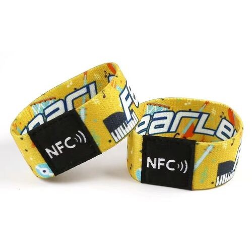 Pulsera elástica RFID personalizada Pulsera elástica de poliéster RFID personalizada