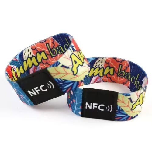 Pulsera elástica RFID personalizada Pulsera elástica de poliéster RFID personalizada