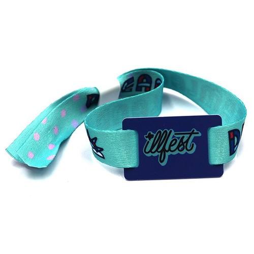 Pulsera tejida con tarjeta RFID de PVC para festivales de música