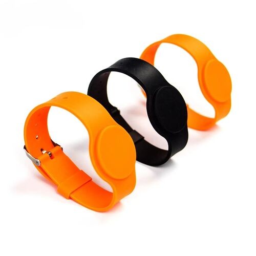 Pulsera de silicona ajustable, personalizada, impermeable, de 13,56 MHz, para entradas de eventos.