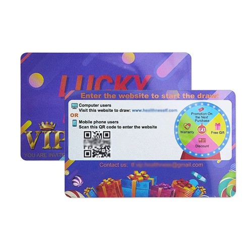Tarjetas de regalo de PVC CR80 con impresión personalizada, tarjetas de fidelización, tarjetas de promoción de membresía para raspar.