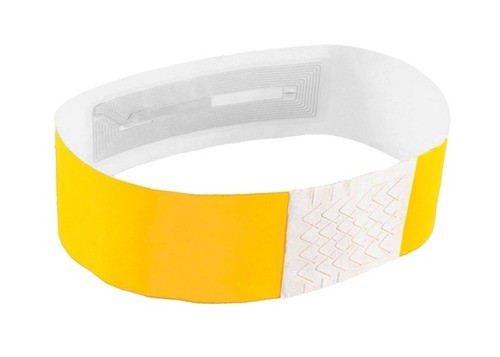 Pulsera desechable de papel Tyvek RFID con tickets personalizados, impermeable y para actividades.