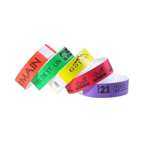 Pulsera desechable de papel Tyvek RFID con tickets personalizados, impermeable y para actividades.