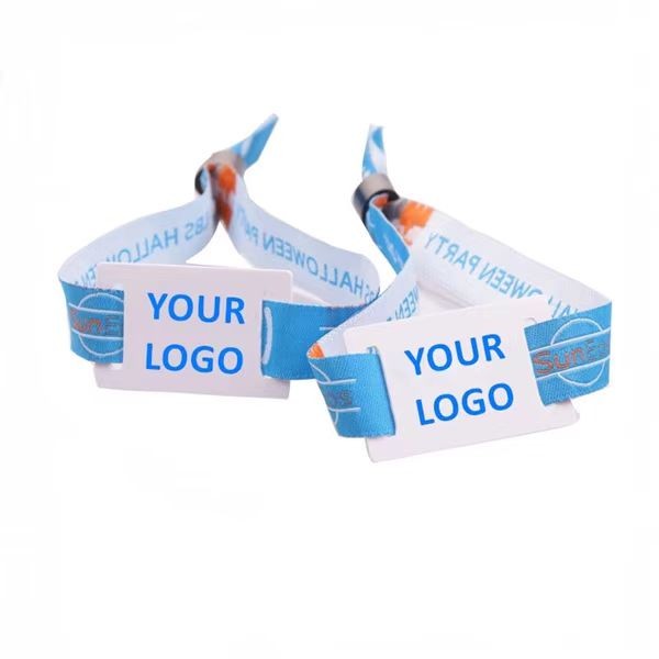 Pulsera RFID de poliéster ajustable de 13,56 MHz para eventos deportivos, musicales y sin efectivo.