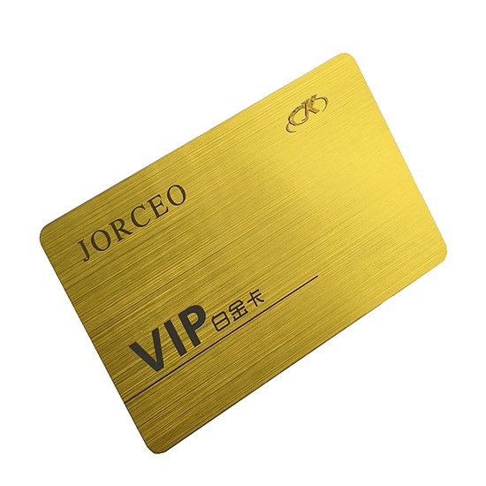 Tarjeta de membresía RFID cepillada metálica personalizada, tarjeta de presentación