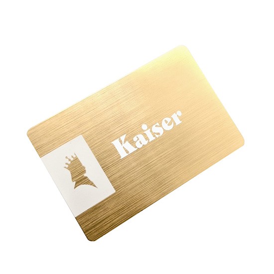 Tarjeta de membresía RFID cepillada metálica personalizada, tarjeta de presentación