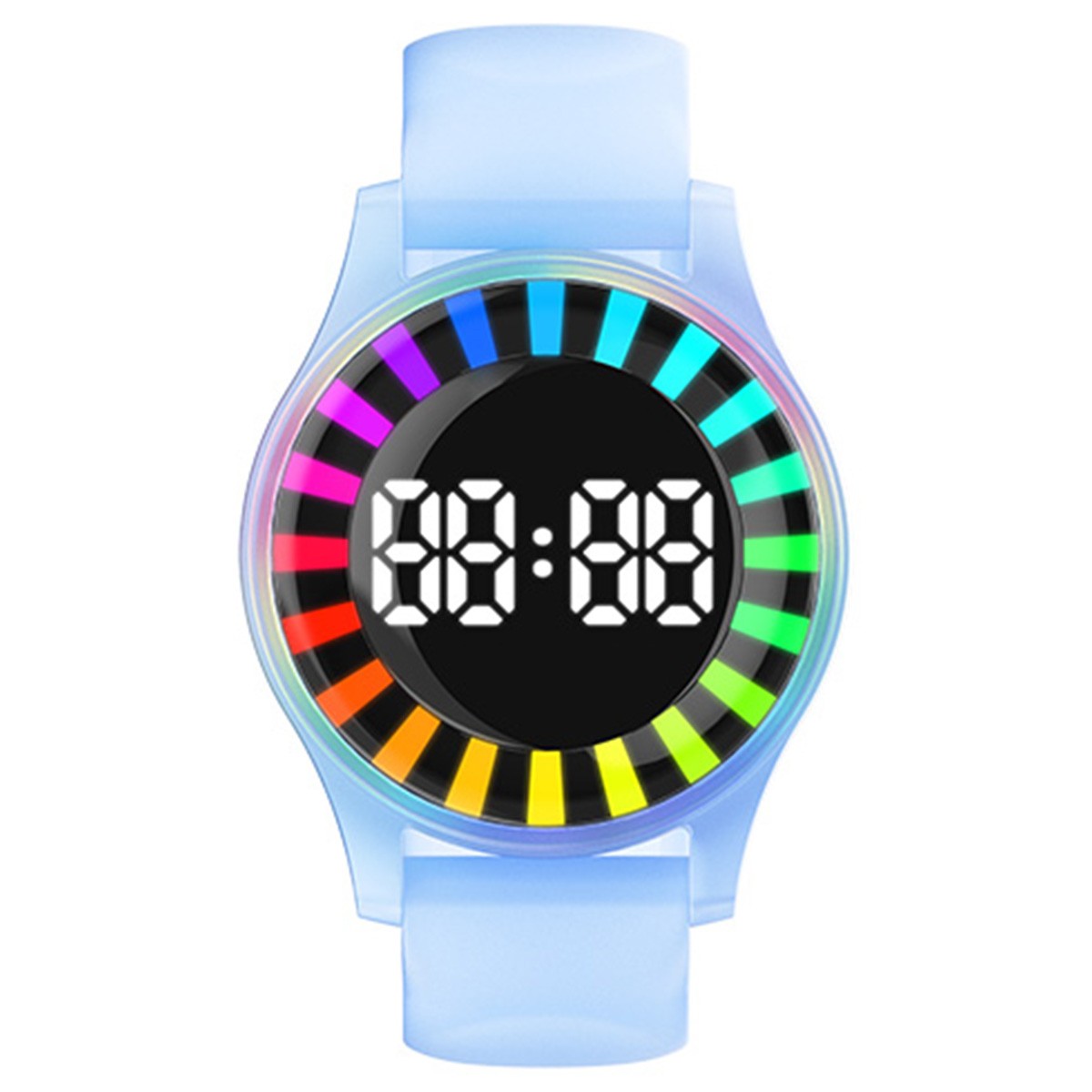 Pulseras y brazaletes LED recargables con control del tiempo y luces intermitentes para parques de trampolines.