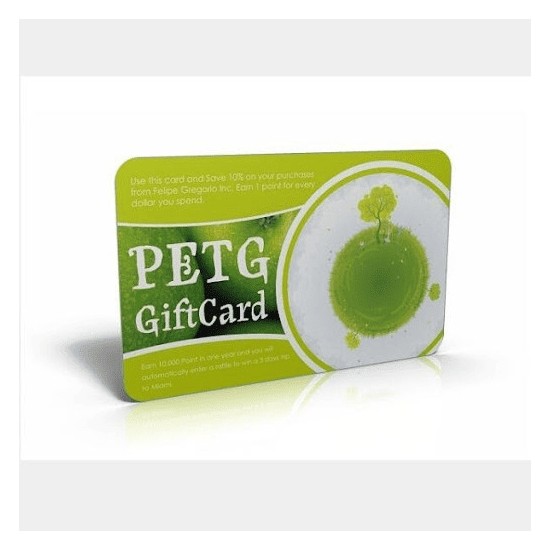 Tarjeta de plástico PETG biodegradable con logotipo personalizado RFID ecológica