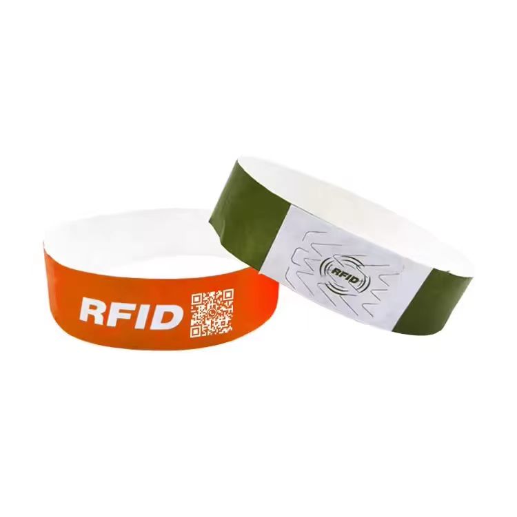 Pulsera de papel RFID desechable para control de acceso a parques de atracciones