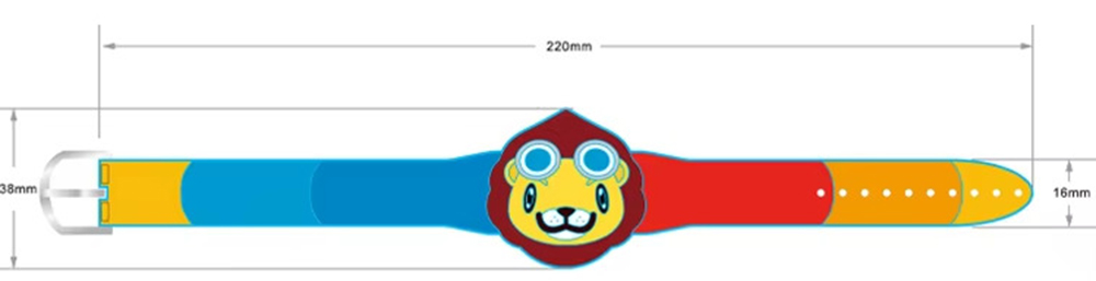 Dimensions of RFID silicone wristband