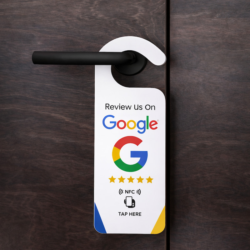 Custom printed RFID door hanger for hospitality