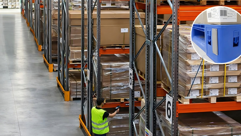 RFID pallet tracking in logistics warehouse