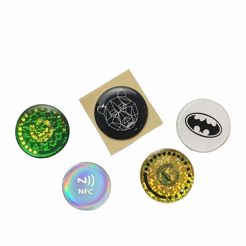 Iridescent Holographic Epoxy NFC Sticker with Rainbow Effect