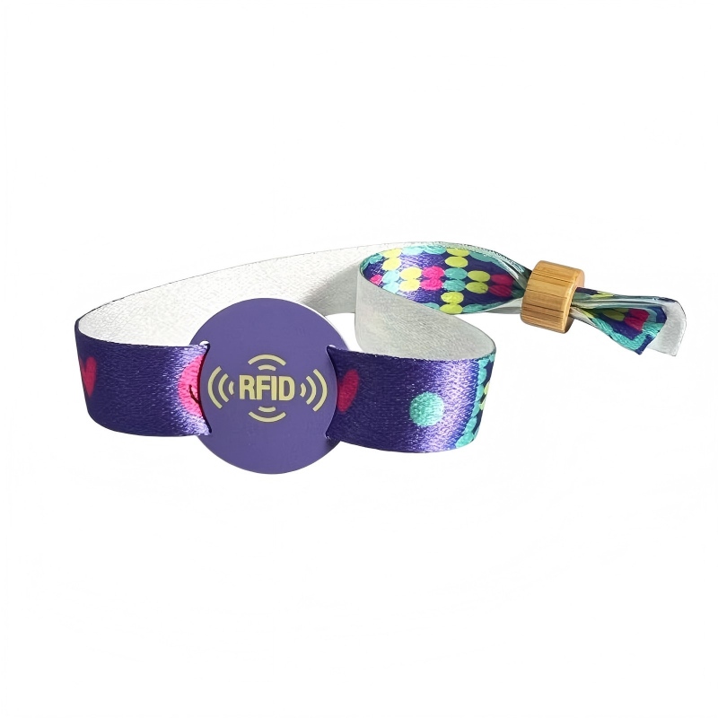 Custom RFID fabric wristband with MIFARE Ultralight chip for events