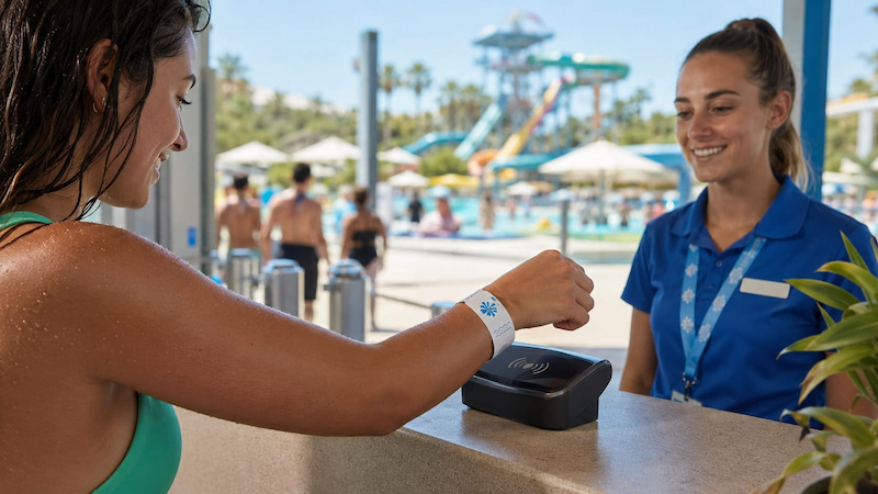 Waterproof RFID Tyvek paper wristband used for event access and visitor identification