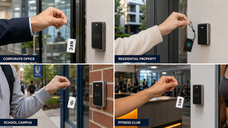 Waterproof RFID epoxy key tags used for office property school and fitness club access