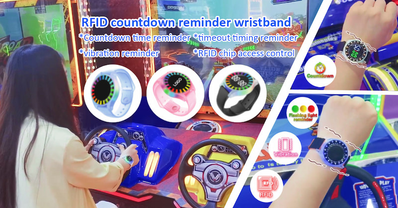 RFID countdown wristbands for timed activities in amusement parks RFID countdown wristbands for timed activities in amusement parks