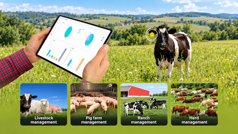 RFID ear tags used for cattle sheep pigs and goat identification