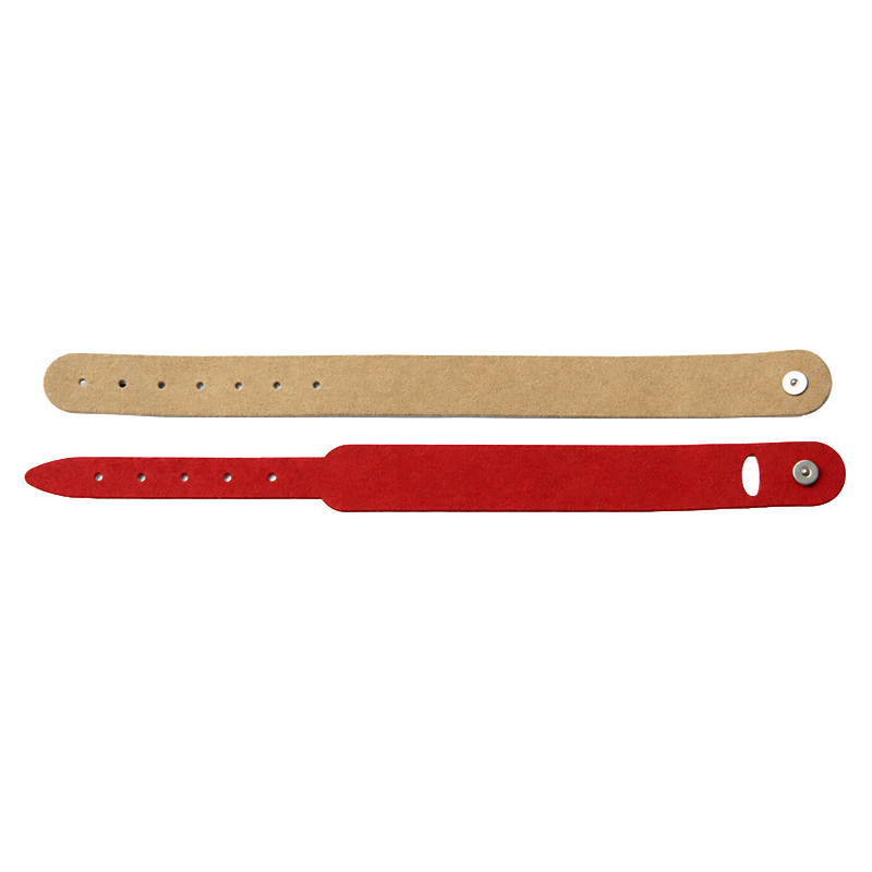 PU leather RFID wristband with adjustable strap and snap closure