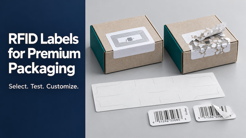 Tamper-evident RFID packaging seals and destructible label samples for premium products