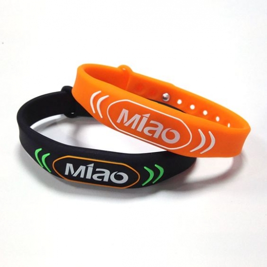 13.56MHZ adjustable silicone rfid wristband