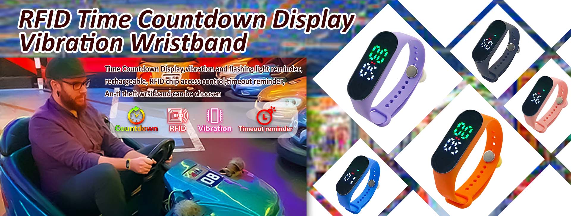 RFID Countdown Wristband For Indoor Activities